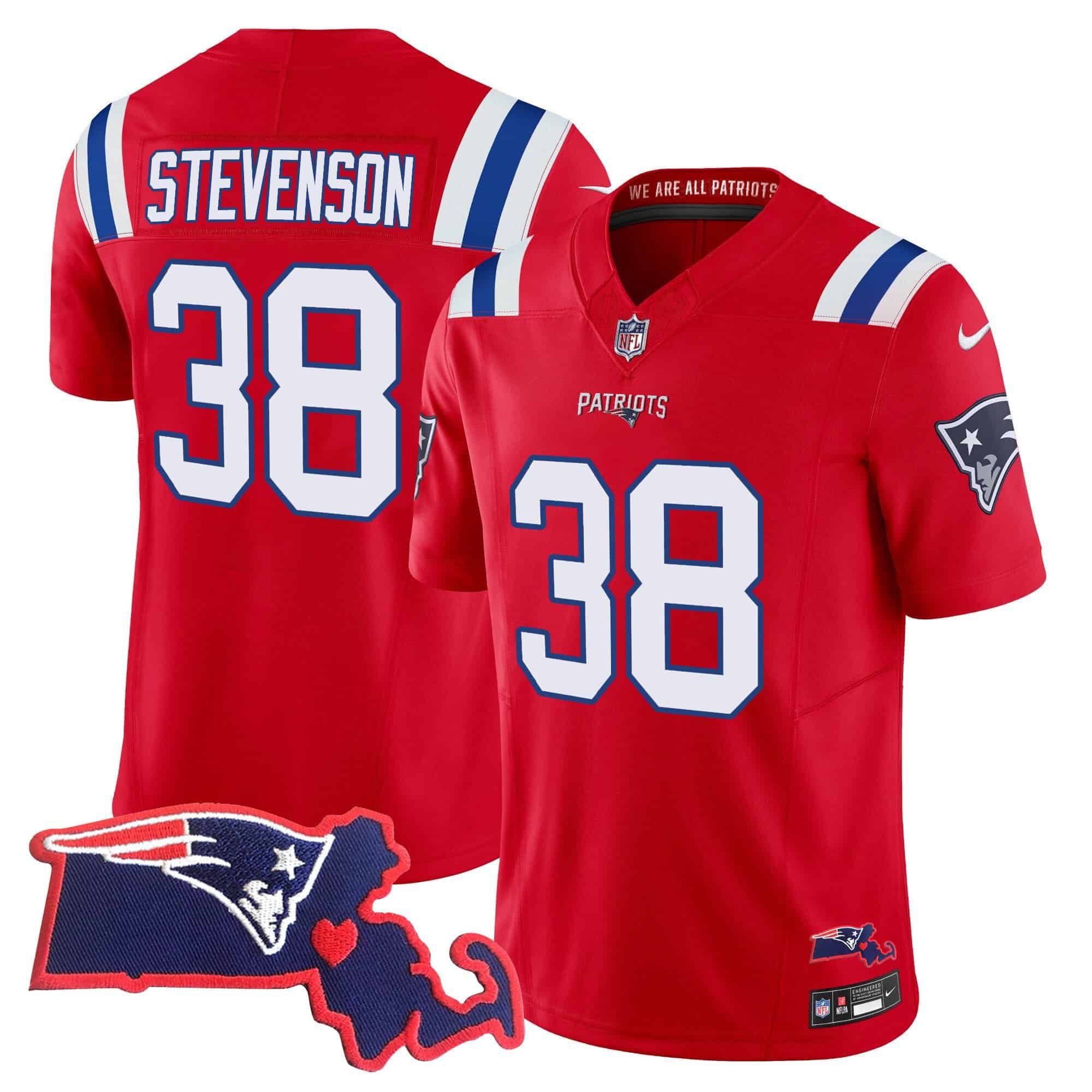 Men New England Patriots #38 Stevenson Red 2024 Nike Patch Vapor Limited NFL Jersey->indianapolis colts->NFL Jersey